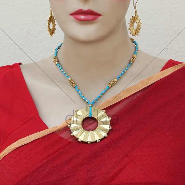 Dhokra Turquoise-soul Avanti | dhokra tribal jewellery | Dhokra